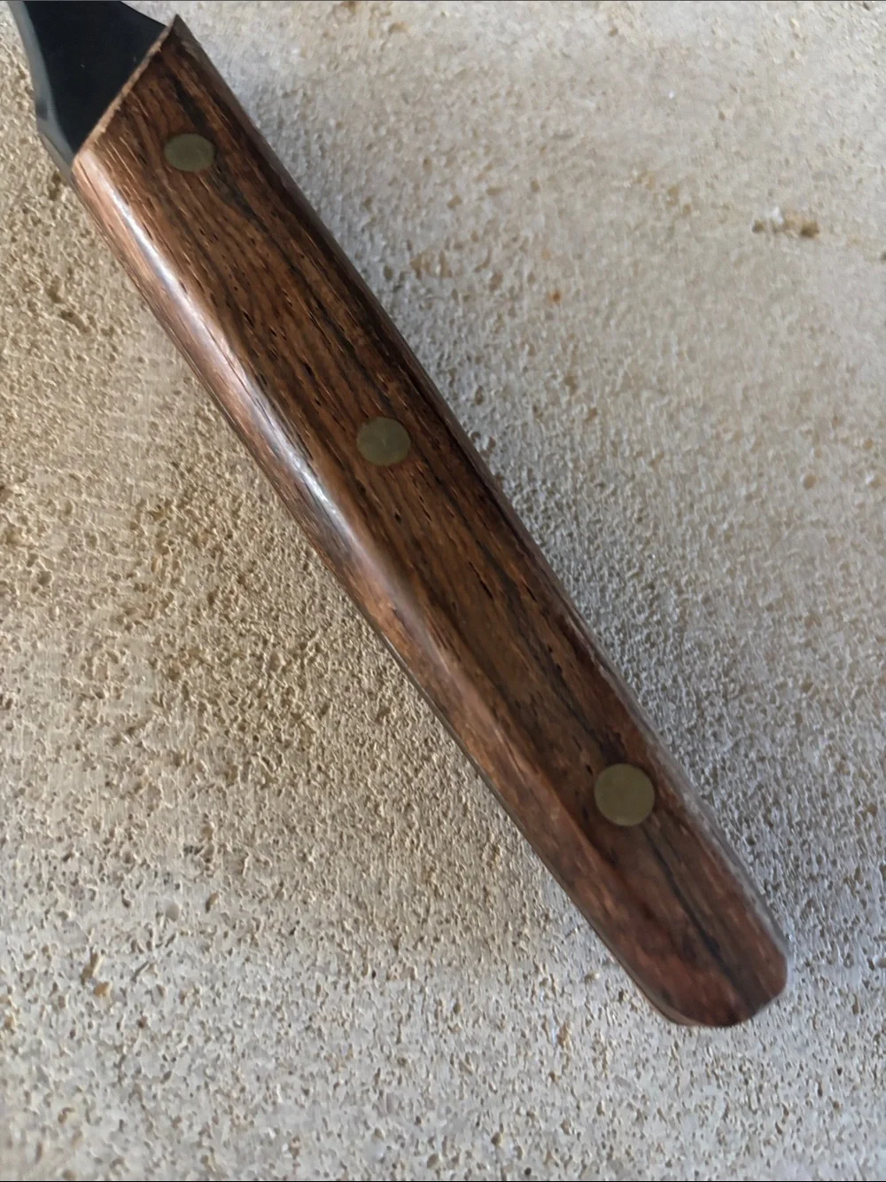 Stainless Steel and Wood Two-Prong Serving Fork - Brown